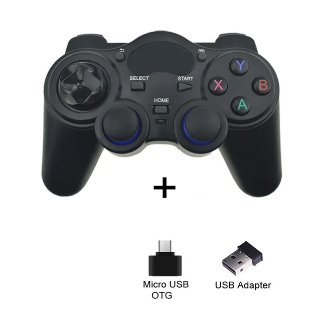 Беспроводной геймпад для ПК для PS3 Android Phone tv Box джойстик 2,4G Joypad пульт дистанционного управления для Xiaomi Micro USB/type C OTG Смартфон - Цвет: Синий