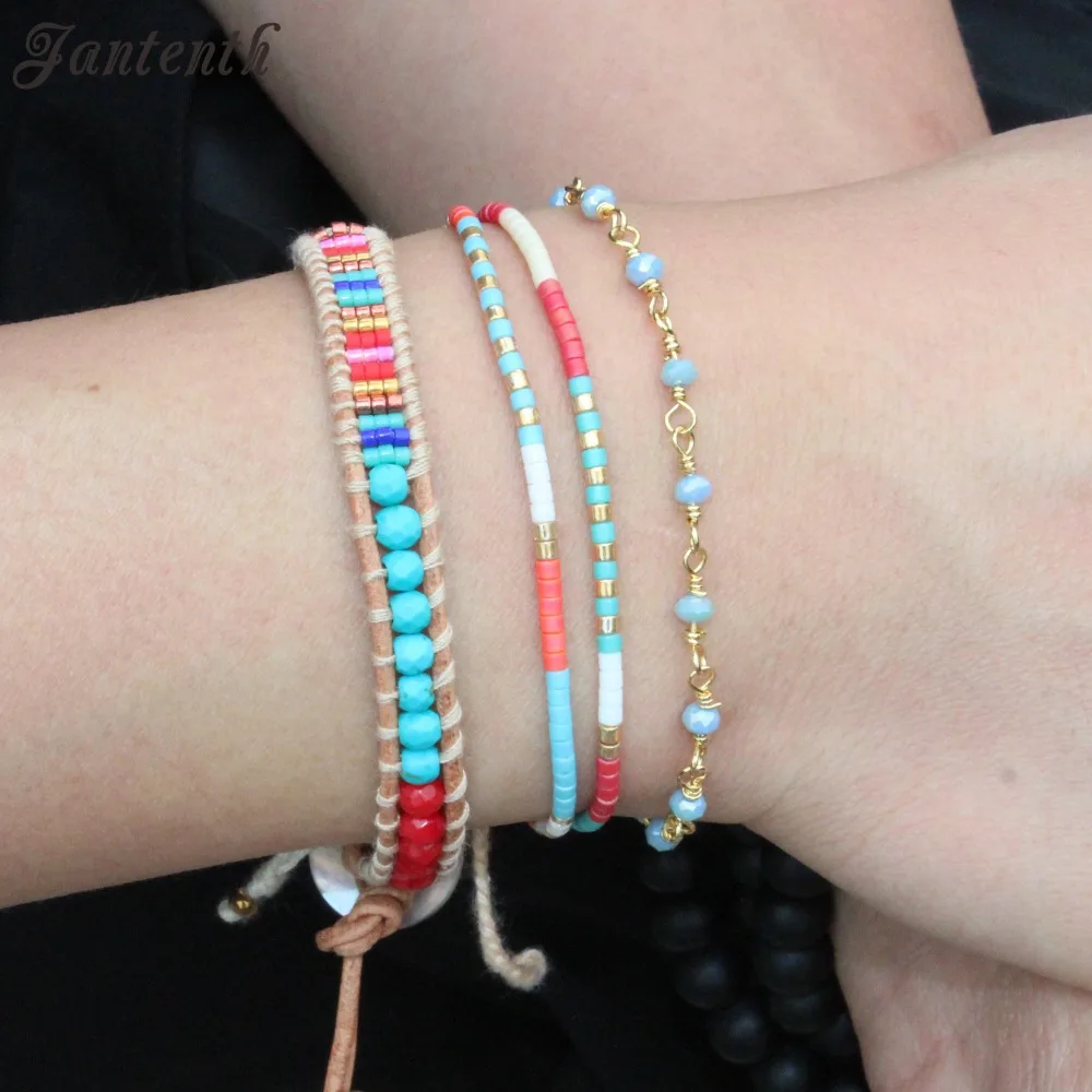Jantenth Jewelry Прямая доставка многоцветный ручной хлопчатобумажной веревки бисер