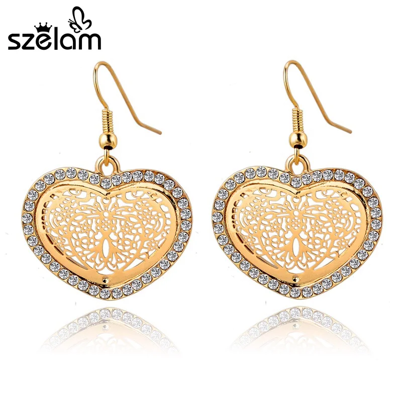 Женские серьги подвески Szelam винтажные золотые с подвесками сер140390 2019|earrings for|earrings