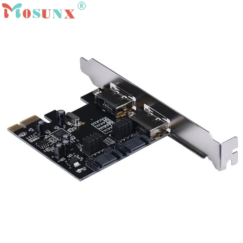 6 Гбит/с eSATA PCI E Express на SATA 3 0 III 2 порта адаптер для карт черная версия U0302|pci-e pci|pci-e pci