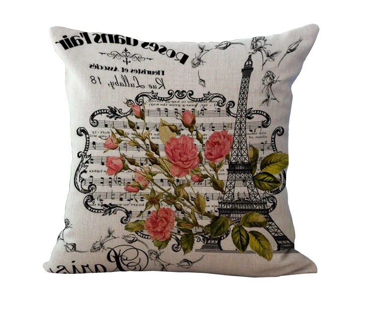 Квадратные декоративные диванные подушки 18 дюймов сиденье с принтом французских