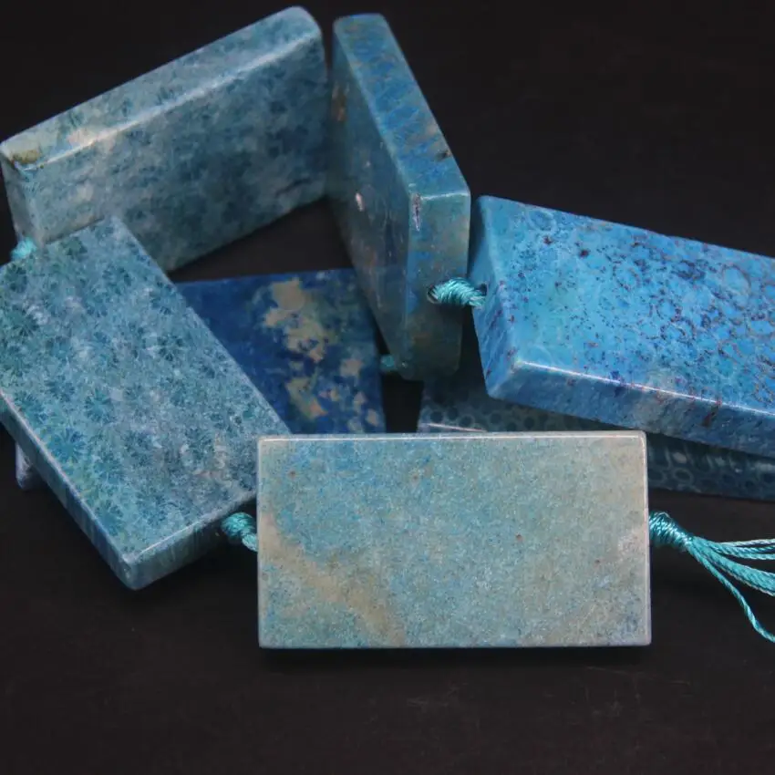 7 шт./нить прямоугольная плита большого размера бусины синие коралловые