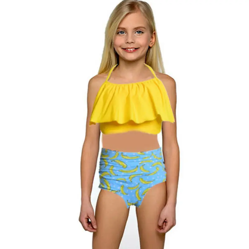 2019 Brand Women High Waist Bikini Push Up Mother Child Swimsuit Bathing Suit Swimwear 2PCS Daughter | Мать и ребенок