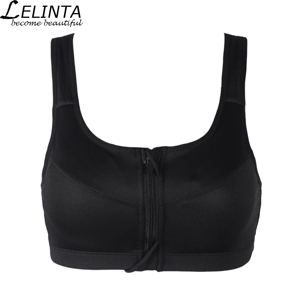 LELINTA Front Wirefree Zipper Sports yoga Bra No Rims Push Up Running Vest Seamless Deep V Workout Training Cloths | Спорт и