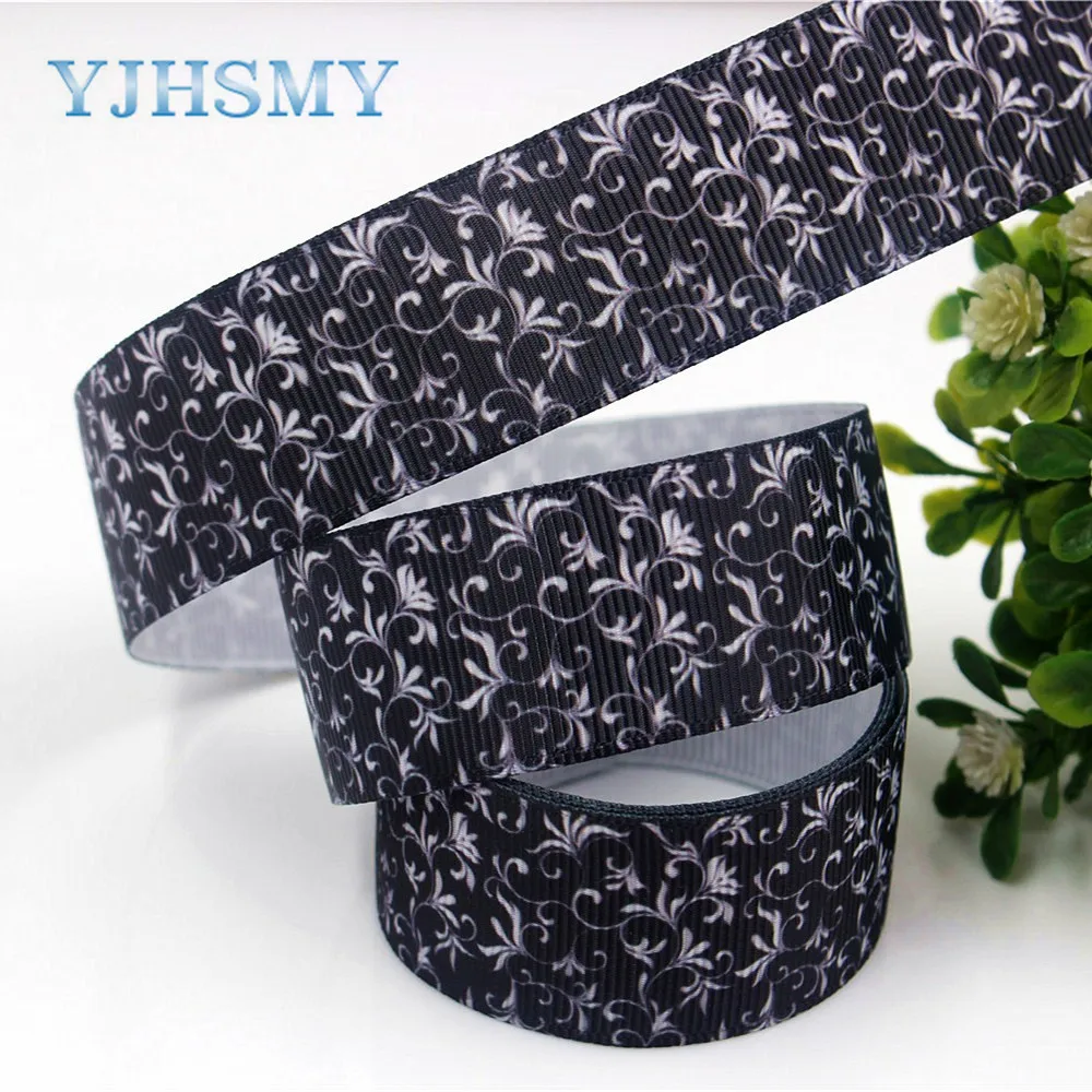 YJHSMY D-17817-756 10 yards 25 mm flower Printed grosgrain ribbons DIY handmade Hair accessories Material wedding gift wrap | Дом и сад