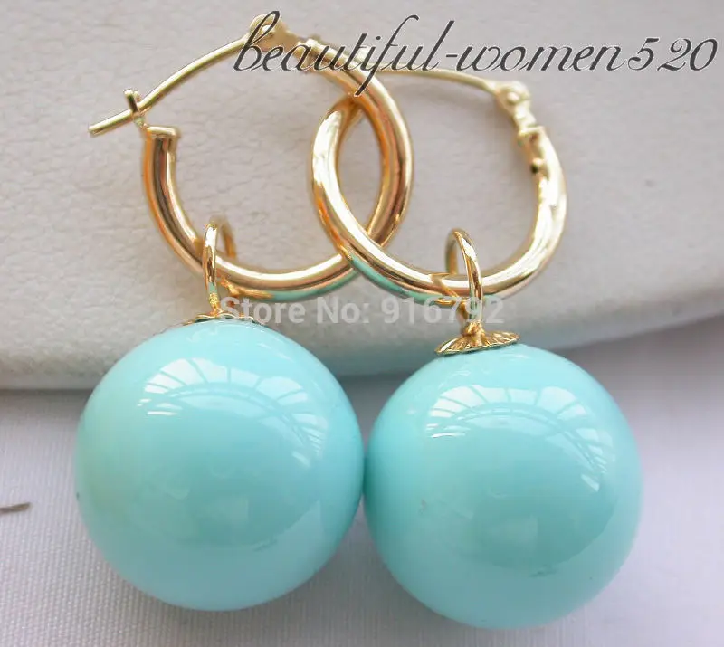 

Wholesale >>16mm round SOUTH SEA SHELL PEARL earring -Bride jewelry free shipping