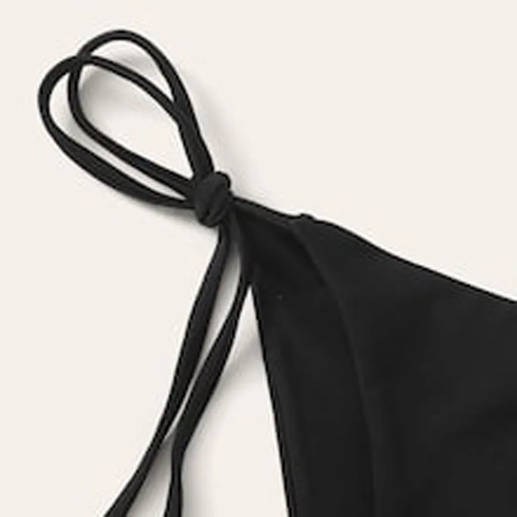 Женские стринги одноцветные черные купальники g пляжная одежда|Раздельный из