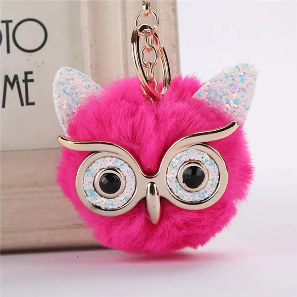 Сова помпон меховой шар брелок модный животное милый Искусственный Кролик