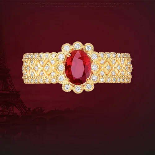 Красный AAA CZ Кубический цирконий Мода Обручальное Кольцо для Женщин Классические