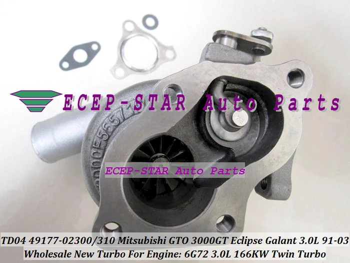 Турбокомпрессор TWin Turbo TD04 49177 02310 02410 для MITSUBISHI GTO 3000GT Eclipse Galant Dodge Stealth 91 6G72 V6 3 0