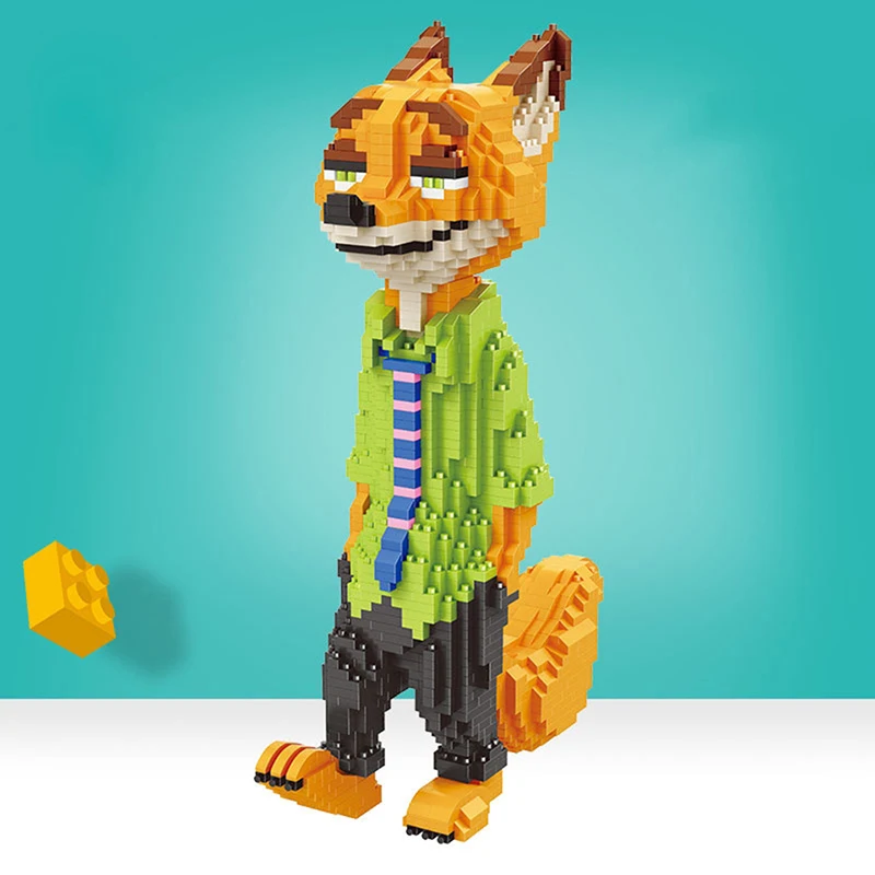 Животное с зоотопии строительные блоки Лис Ник кролик Judy Assembling Модель Сборка игрушки Детские игрушки Подарки совместимые падение