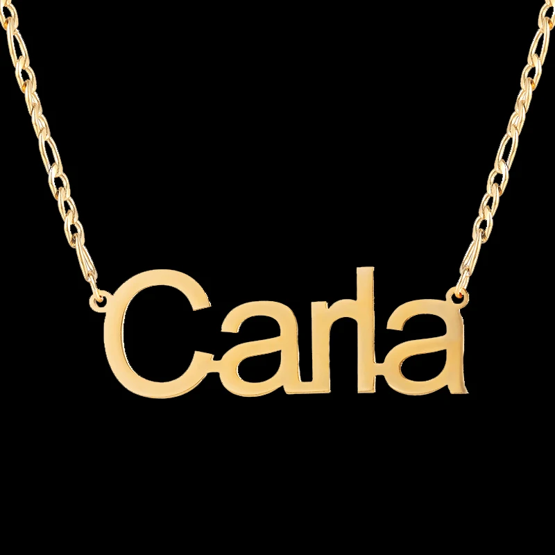 Персонализированные именные ожерелья Фигаро Цепь Arial из нержавеющей стали
