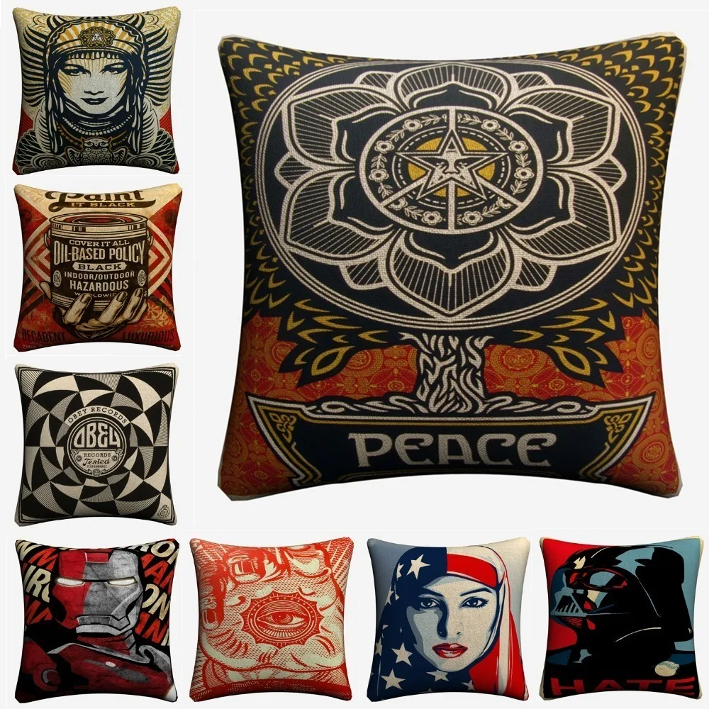 Shepard Fairey Классическая Цитата декоративная хлопковая льняная наволочка 45x45 см для дивана стул декоративные домашние наволочки Almofada