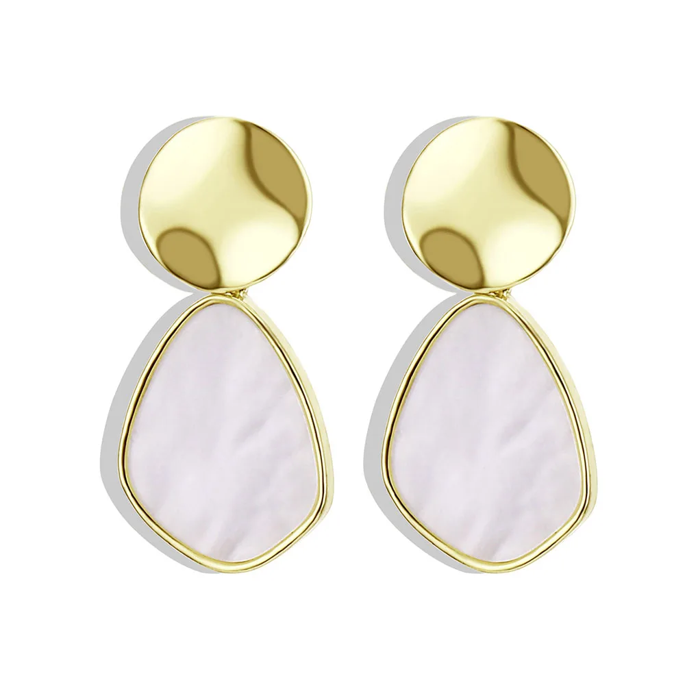 Женские Висячие серьги из акрила золотого и серебряного цвета винтажные круглые