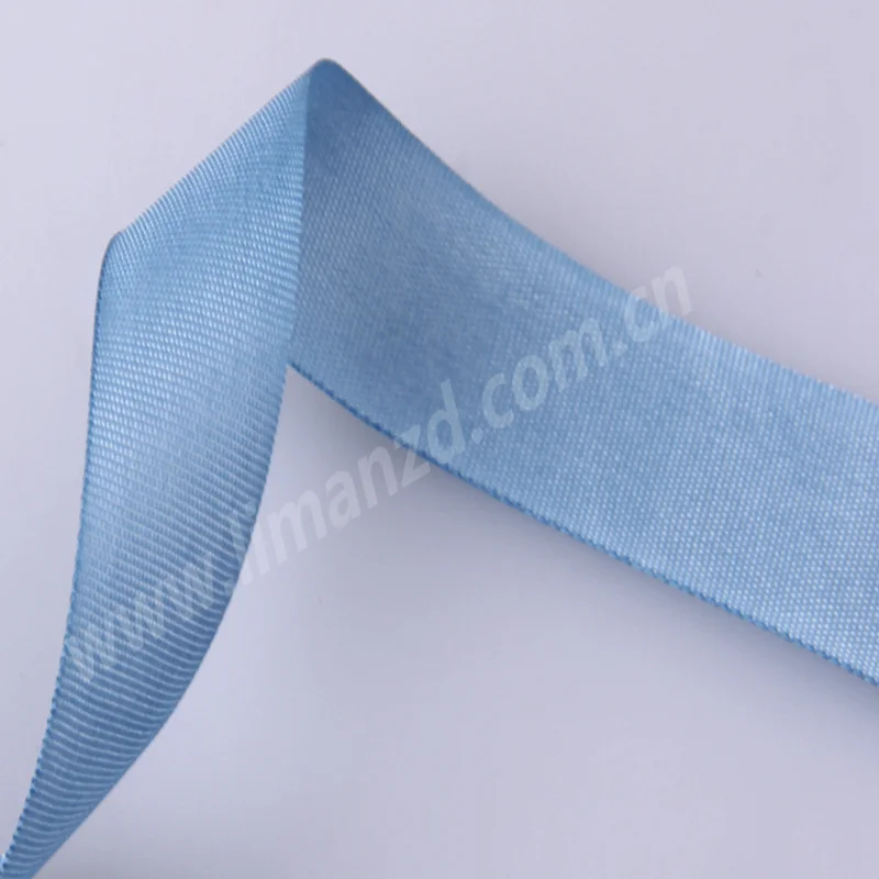 

7/8" thin nylon ribbon bias grosgrain ribbon blue color cheap price 200 yards/lot