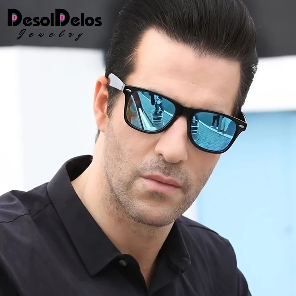 Солнцезащитные очки с ночным видением UV400 Мужские Квадратные Зеркальные