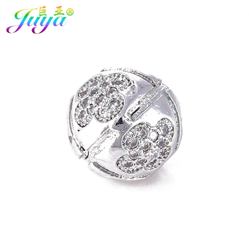 Micro Pave Zircon 11 мм полый металлический шарик с узором в виде сердца аксессуары для