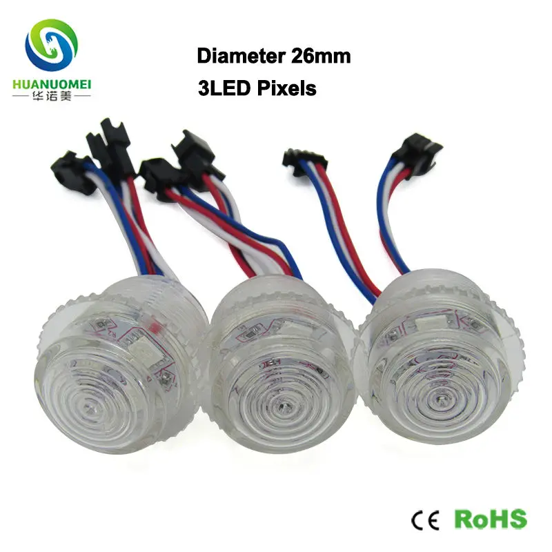 Пиксельная rgb-лампа 12 В 26 мм 3 светодиода адресная водонепроницаемая 5050 smd ucs1903