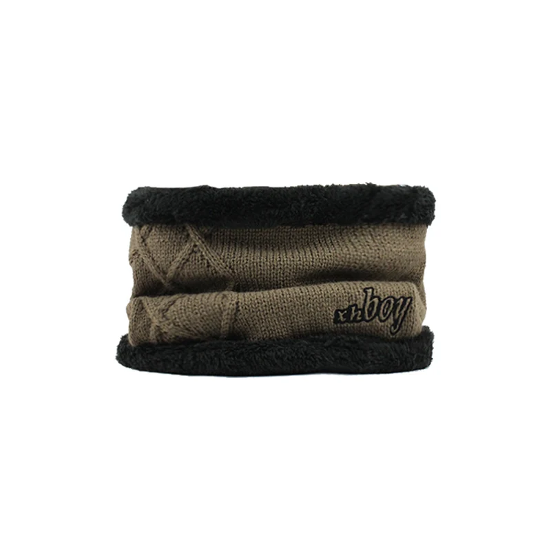 [FLB] зимняя шапка Skullies Beanies для мужчин и женщин, вязаная шапка, шарф, зимняя шапка, s Маска, Балаклава, шапка, шерстяная меховая шапка, шапки F18033 - Цвет: Khaki Neck Snood