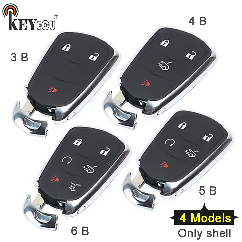 

KEYECU 10x for Cadillac ATS CT6 CTS XTS Replacement 2+1 3/ 3+1 4/ 4+1 5/ 5+1 6Button Remote Car Key Shell Case Fob HYQ2AB HYQ2EB