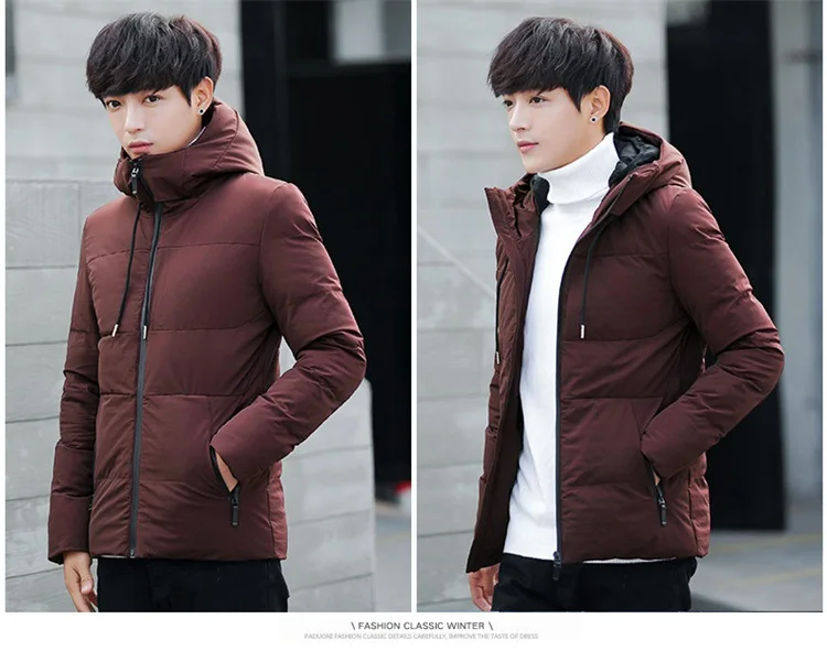 Зимнее пальто для мужчин Parkas Para Hombre Корейская стеганая куртка с капюшоном плюс размер 4XL Slim Fit Solid