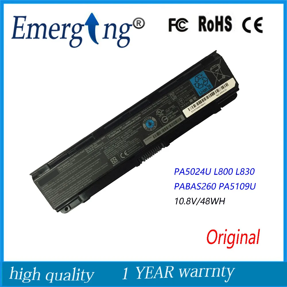 Оригинальный аккумулятор для ноутбука Toshiba Satellite C855D C55 C50 PA5024U PA5109 L800 L830 10 8 В 48 Вт/ч