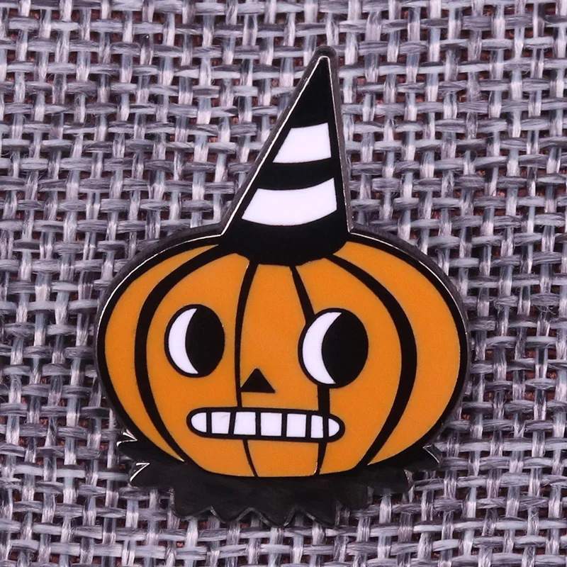Тыква Хэллоуин эмаль контактный фонарь значок spoopy подарок | Украшения и