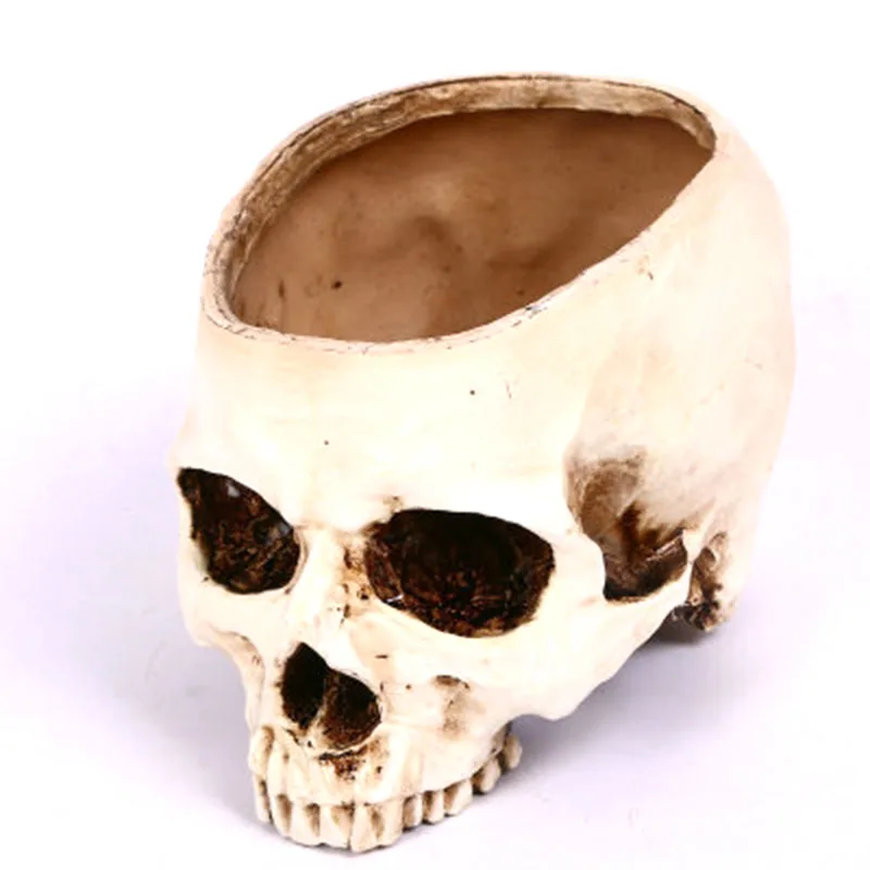Хэллоуин Полые Череп полые Скелет Смолы головы Bone цветочный горшок