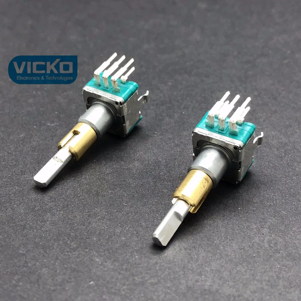 [VK]ALPS EC11EBB24C03 двойной энкодер EC11E BB24C03 с переключателем 15 импульсных точек Гладкий