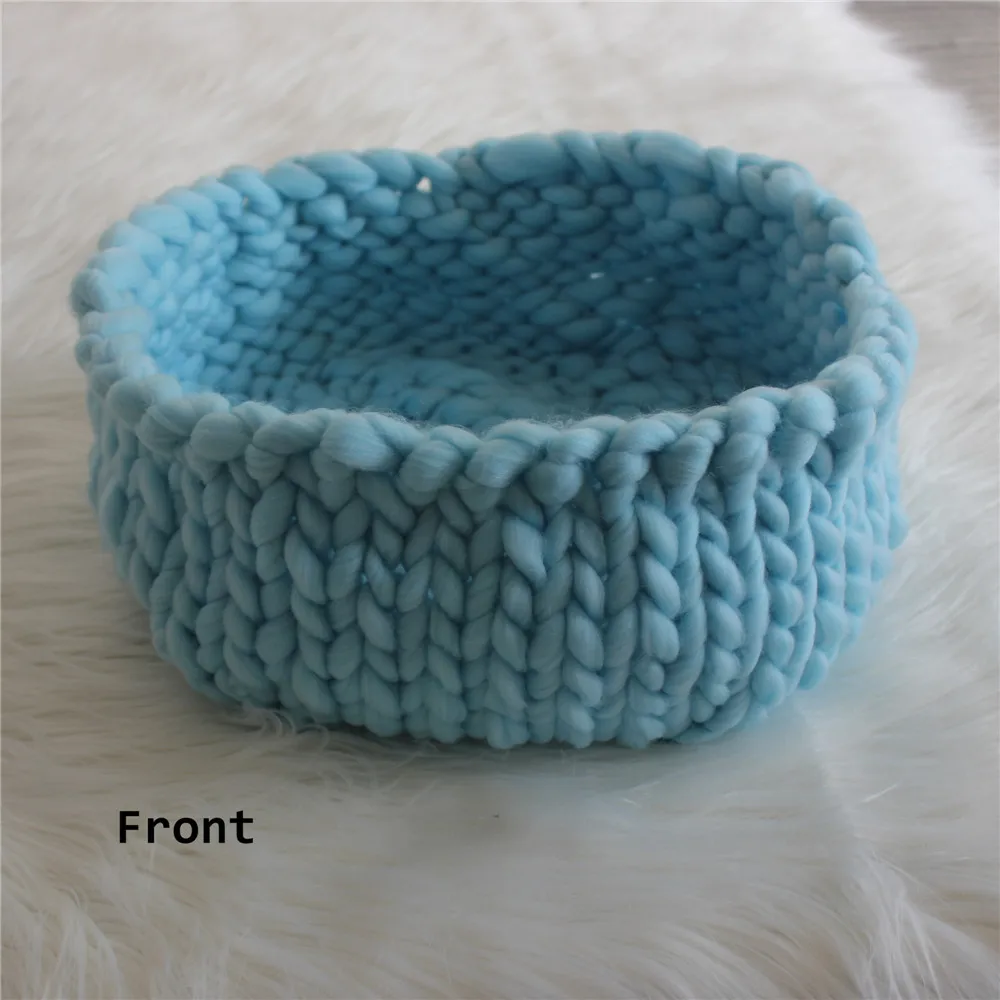 Newborn Posing Basket Knitted Thick Yarn Bowl Cocoon Baby Photo Prop | Мать и ребенок