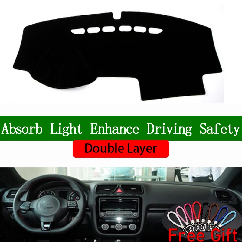 

Double Layer Car Stickers For Volkswagen Scirocco 2009 2010 2011 2012 2013 Dashboard Cover Car Accessories Interior Car Decals