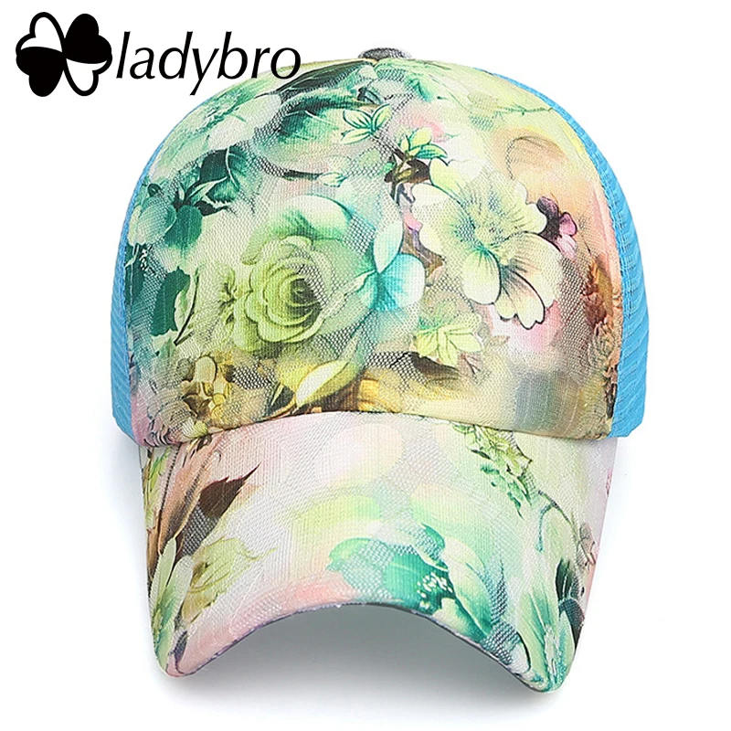 Бейсболка Ladybro с принтом женская Кепка-тракер в повседневном стиле сетчатая