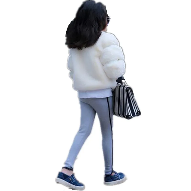 2019 Autumn Winter Girl Kids Faux Rabbit Fur Thick Jacket Coat Comfortable Cute Baby Clothes Children Princess Parka N221 |