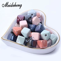 13mm acrylic frosted square beads for jewelry making big hole with glue adult hair rope beads needlework children toy accessory