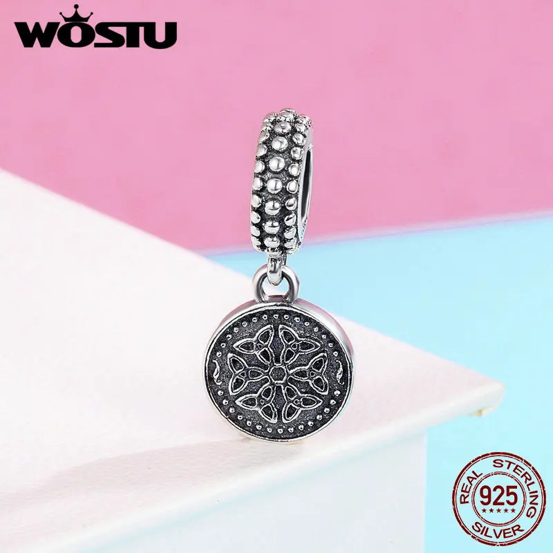 WOSTU Оригинал 100% 925 пробы Серебряные бусы символ жизни подходят к оригинальному
