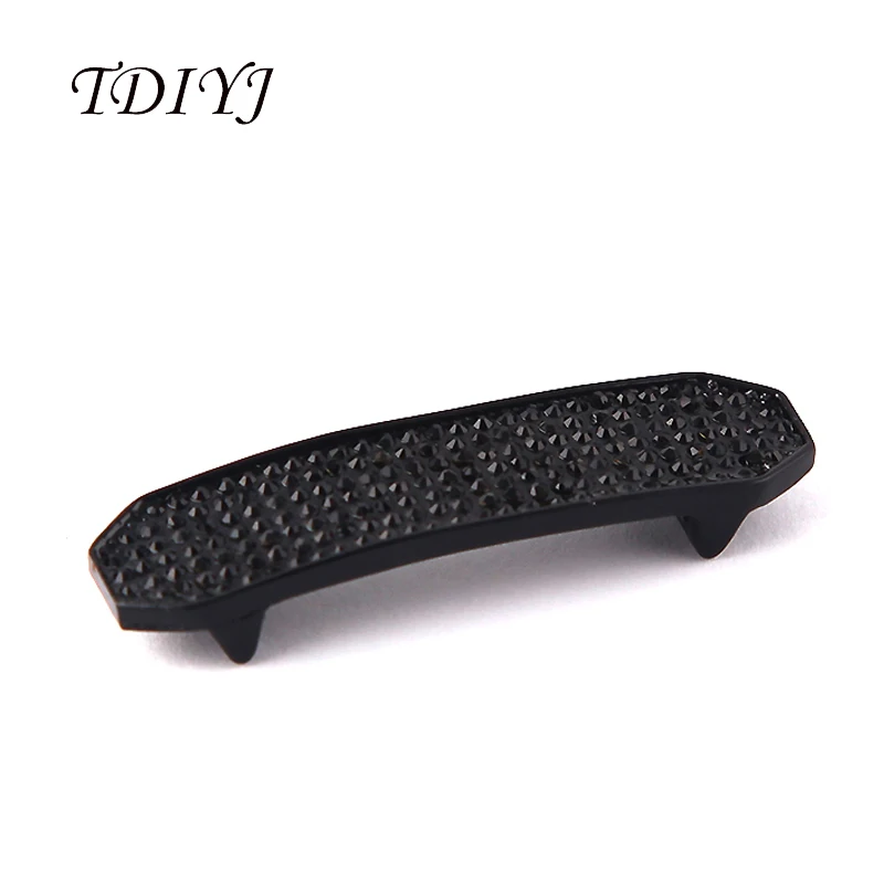 

TDIYJ 5Pcs/lot Fashion Design 1.2CM*4.7CM Black Crystal Pave Slider Collocation for PU Leather Locket Bracelets as Women Gifts