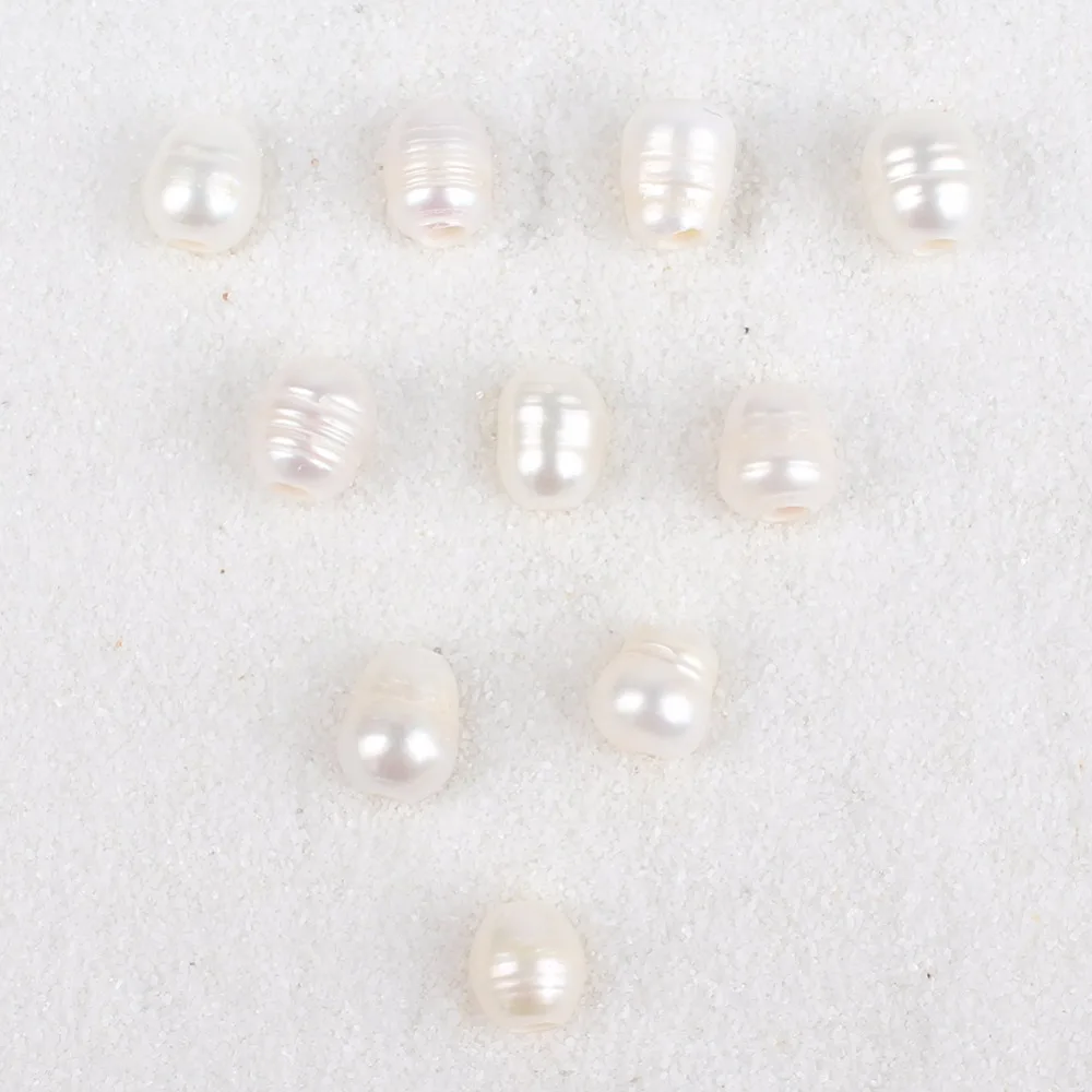 (10pcs) Natural Fashion 8-9mm*10-11mm Oval shape Big hole pearl necklace For Women freshwater jewelry making diy | Украшения и