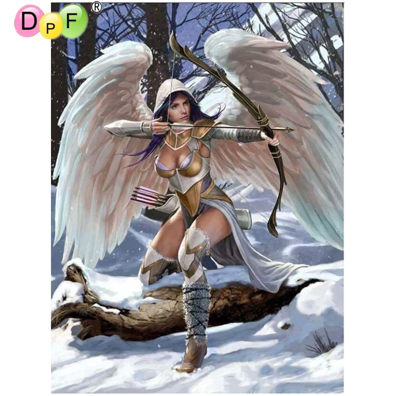 DPF DIY Алмазная вышивка 5D Angel shooter алмазная живопись крестиком мозаика квадратные