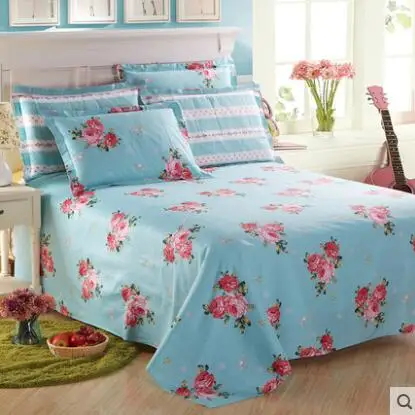 Цветочный 1 шт. 100% хлопок простыни плоские без наволочек Бесплатная