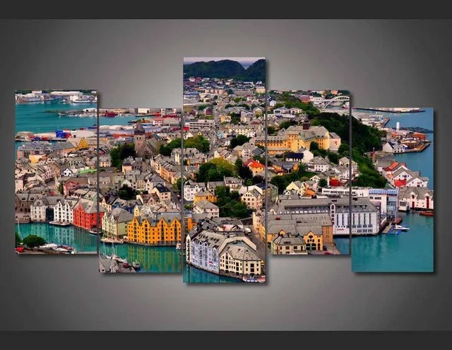 Картина на холсте Новинка 5 шт. новая Alesund Норвегия картина с изображением