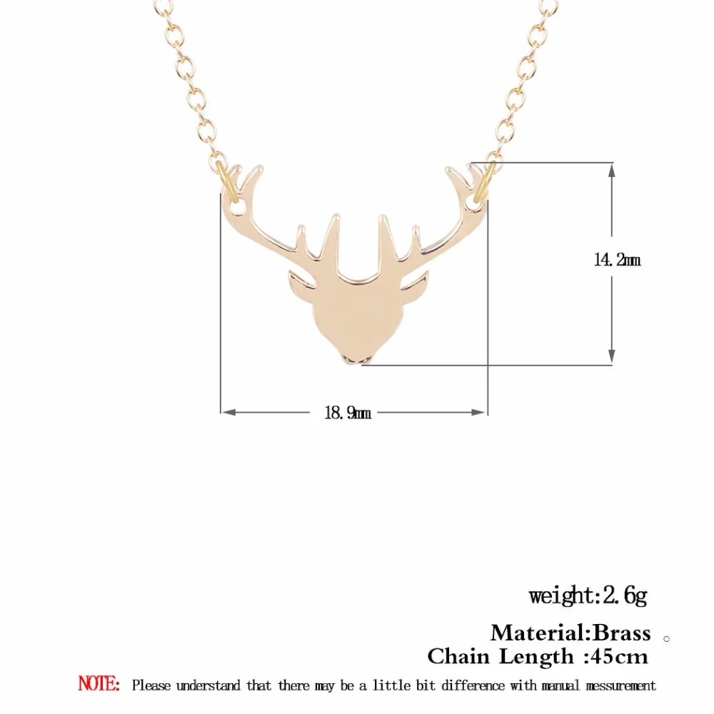 

Chandler Brand Plated Antler Deer Head Necklaces & Pendant For Women Animal Infinity Statement Causal Accessories 10pcs