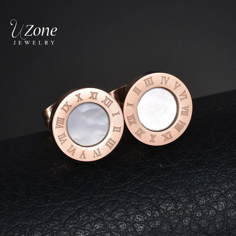 Rose Gold Color Shell Resin 316L Stainless Steel Stud Earrings For Women Classic Luxury Jewelry Wedding Gift Bijoux | Украшения и