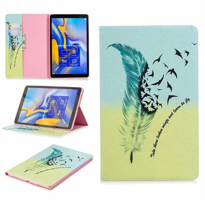 13 Кожаный чехол с милым рисунком Совы бабочки для samsung Galaxy Tab A6 A 6 10,1 T585 T580 SM-T585 чехол для планшета - Цвет: 13