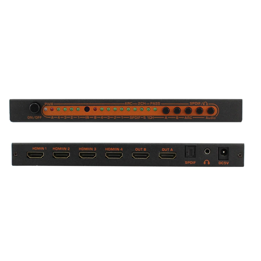HDMI матрица 4x2 4K x 2K переключатель сплиттер HIFI с ИК пультом дистанционного