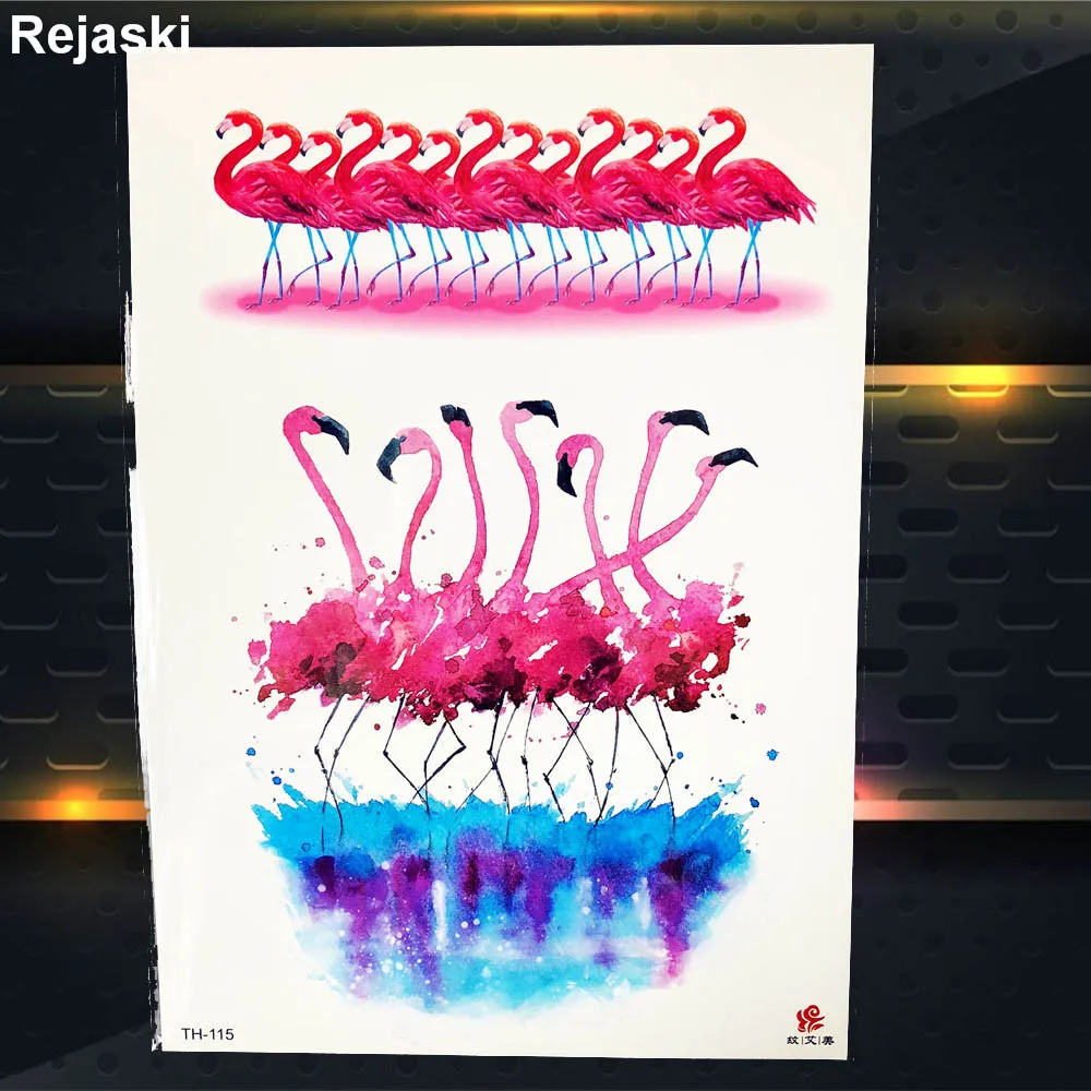 Наклейки для татуировок в виде льва цветные индийцы фламинго временная