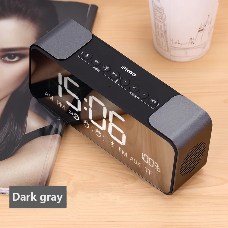 Bluetooth динамик телефон карта мини маленький сабвуфер креативный будильник радио