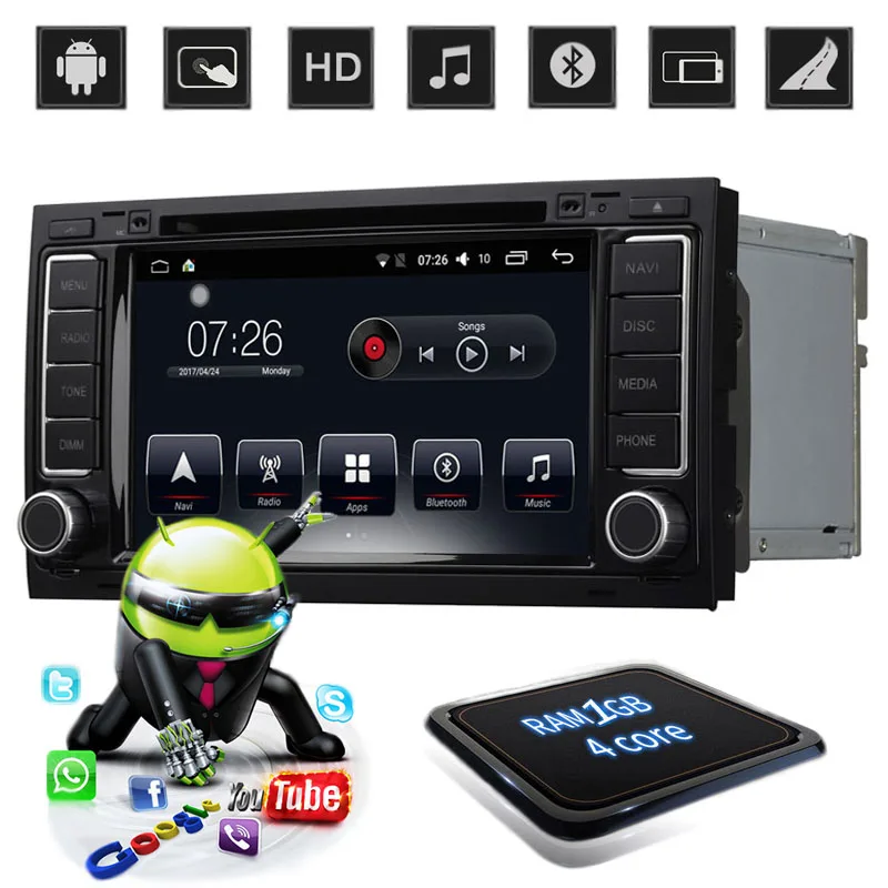 Автомобильный DVD плеер стерео радио Android 7 1 Bluetooth &quotсенсорный экран