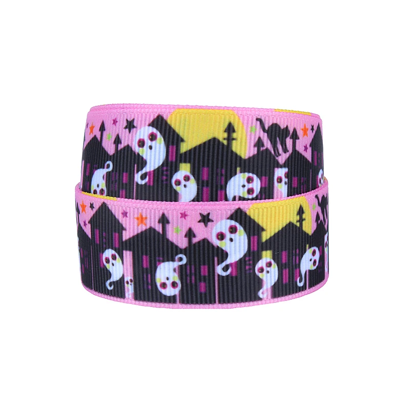 

White ghost halloween grosgrain ribbon for holiday decoration