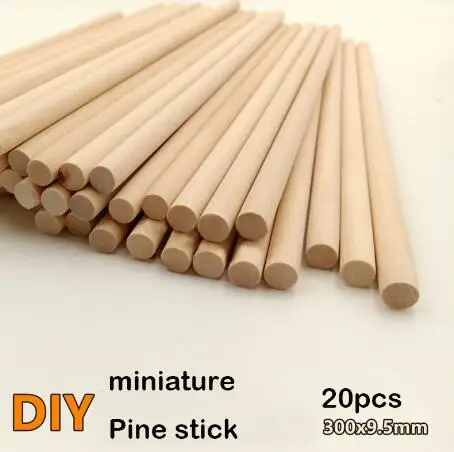 300 9.5mm 20pcs Миниатюрная палочка из сосны 300*9,5 мм* 20 шт, инструмент для самостоятельной сборки - Цвет: 300 9.5mm 20pcs