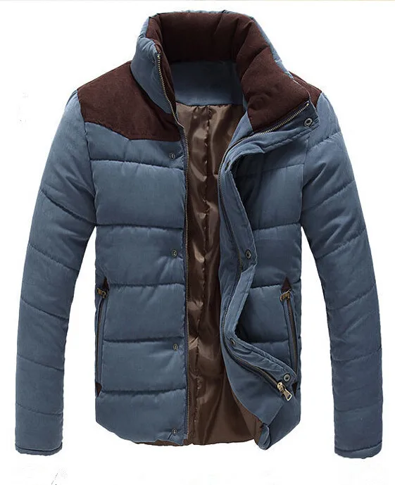 2015 персиковая кожа Бархат Сращивание модная мужская одежда зимняя куртка мужская утепленная одежда с хлопковой подкладкой для сохранения ... от AliExpress RU&CIS NEW